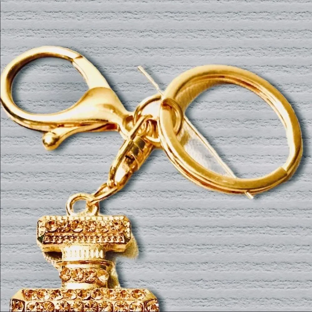 New pink & gold antiquated N5 parfumerie keychain